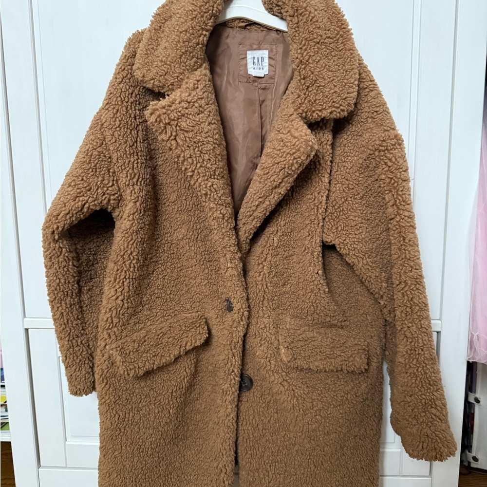 GAP Kids Coat – Brown Sherpa, Size M